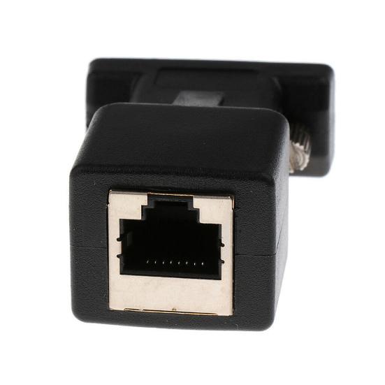 2Pcs 15 Pin VGA Male To RJ45 Female Ethernet Adapter Connector LAN Extender