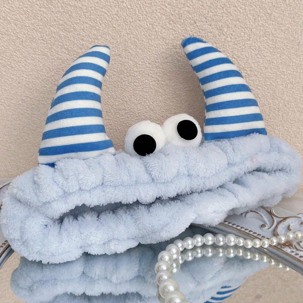 

1pc Women s Multi-Color Plush Two-Horned Monster Headband Hair Tie, Creative Gift For Festivals And Couples