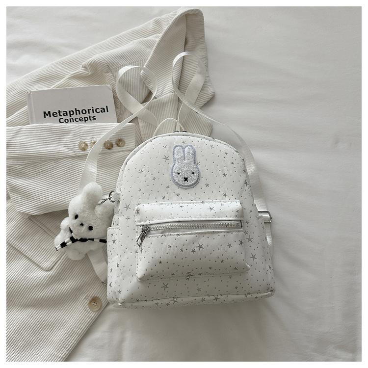 Schoolbag Korean Polka Dot Rabbit Star Contrasting Color Backpack Student Large Capacity Class Schoolbag Cute High Value Backpack Female