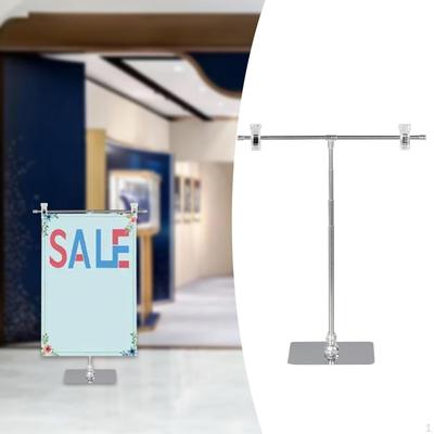 Adjustable Sign Stand with Clips,Signage Poster Board Banner Display Rack Holder