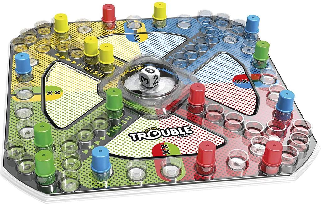 Hasbro Trouble Board Game - 1 Set, Classic Pop-O-Matic Racing Game, Ages 5+, 2-4 Players
