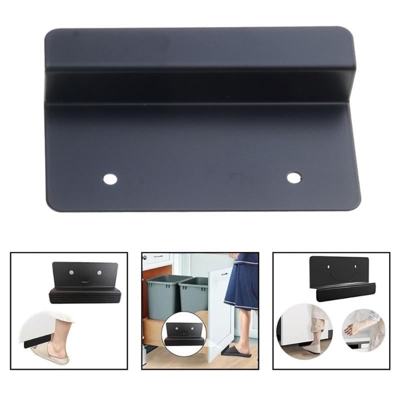 Practical Pedal Activated Rubbish Drawer Handle Free Opener Antislip Foot Pull Metal Texture for Cabinets and Doors