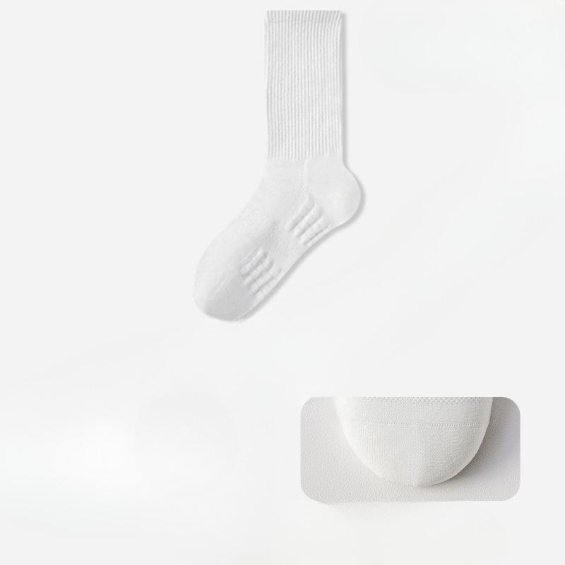 Women's Mid-calf Cotton Socks, Antibacterial and Deodorizing, Towel Bottom Mesh Breathable, Running Sports Long Calf Socks