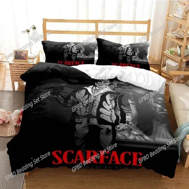 Tony Montana Scarfaces Bedding Set Single Twin Double Queen King Cal King Size Bed Linen Set