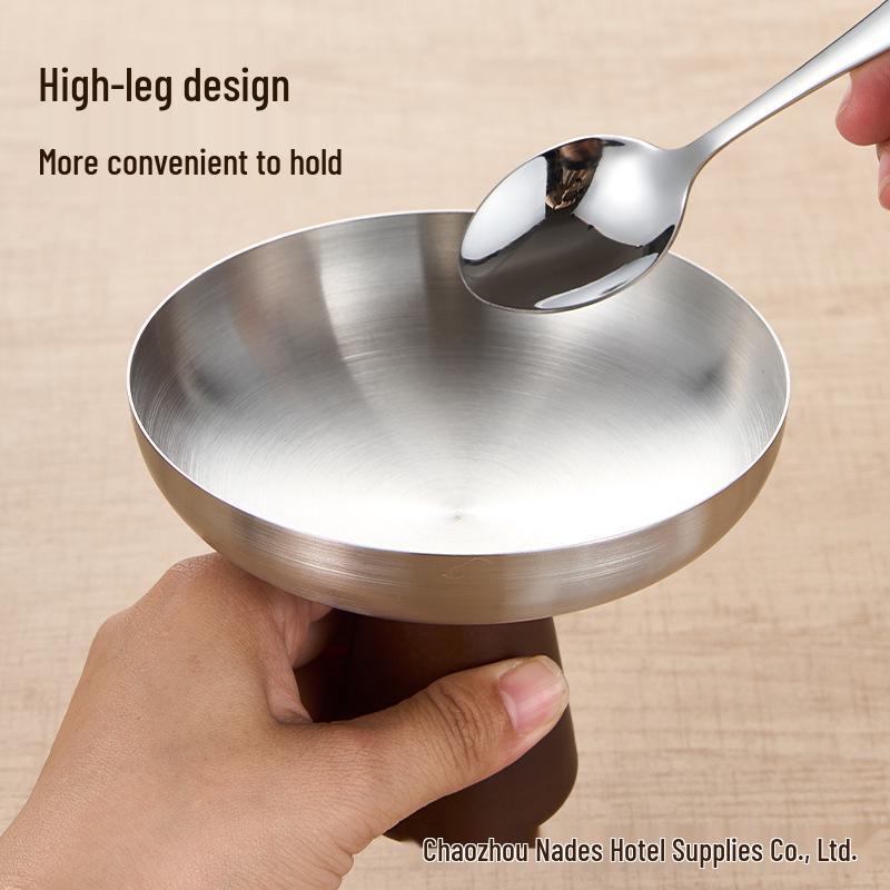 304 Stainless Steel Elevated Ice Cream and Dessert Cup, Silver Gold