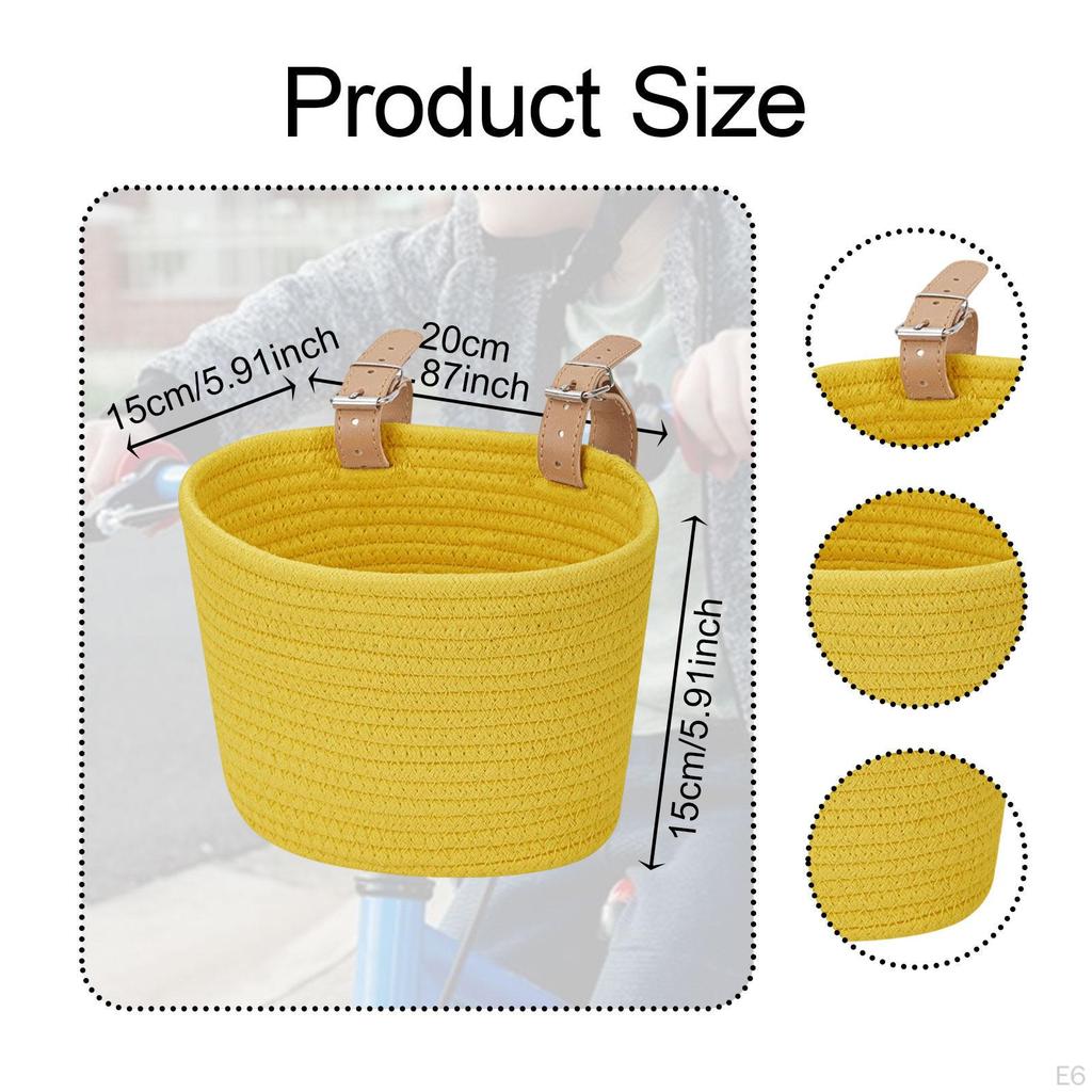 Kinderfahrradkorb Fahrradzubehör Gewebter Frontträger für Jungen Mädchen