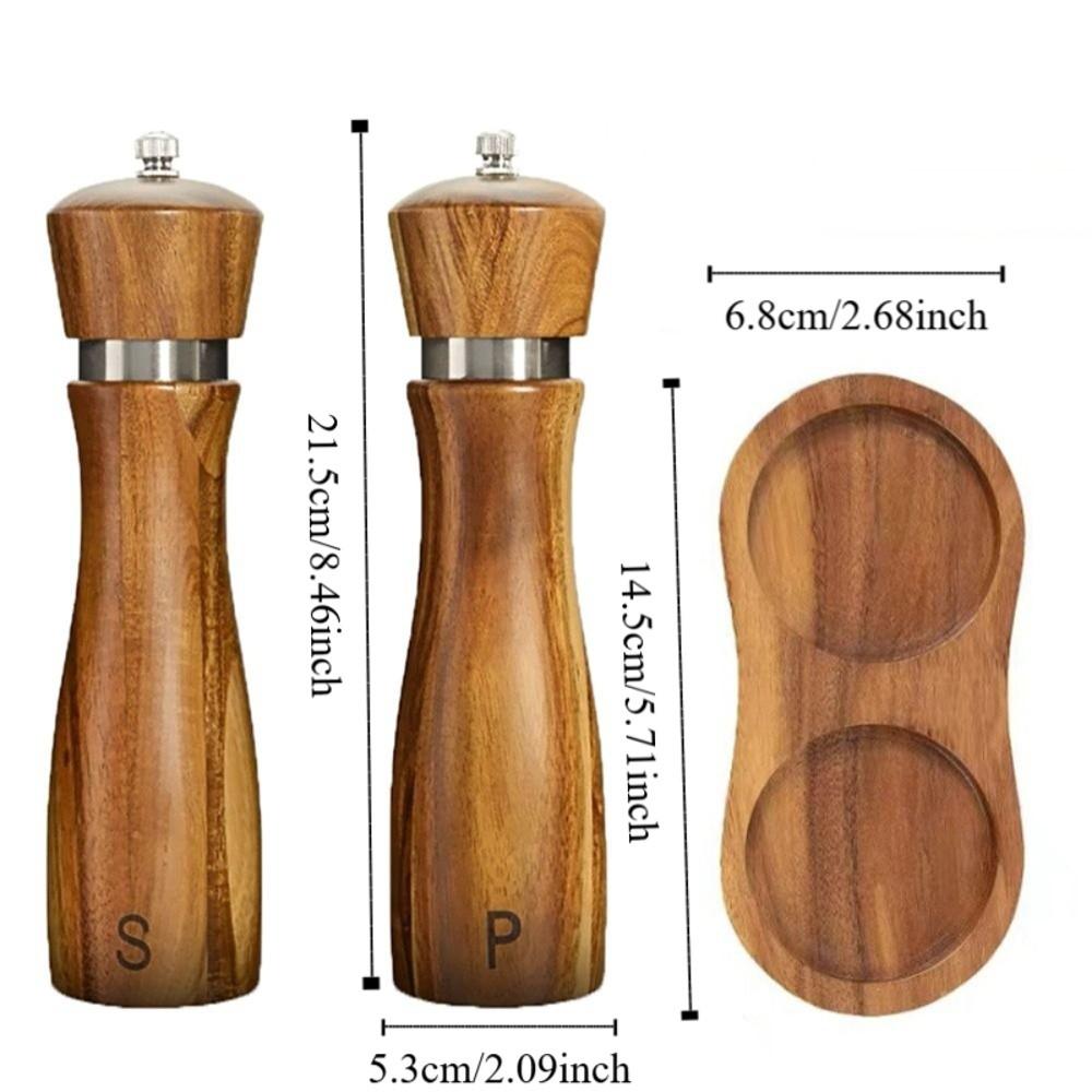 2pcs Manual Salt and Pepper Mill Ceramic Core Pepper Bottle Seasoning Tool Pepper Grinder  Cooking