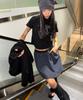 Plasma Sphere Bijou A-Line Love Peach Flare Denim Skirt_2 Colors
