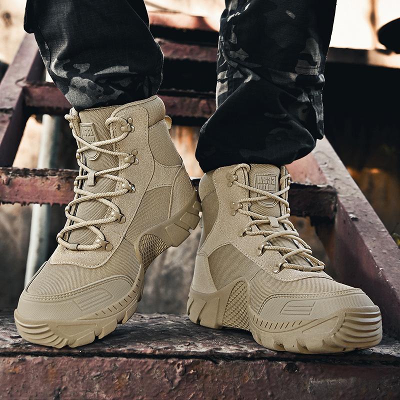 Large size outdoor field practice actual combat military boots New men's anti-splashing adventure rescue tooling desert tactical boots