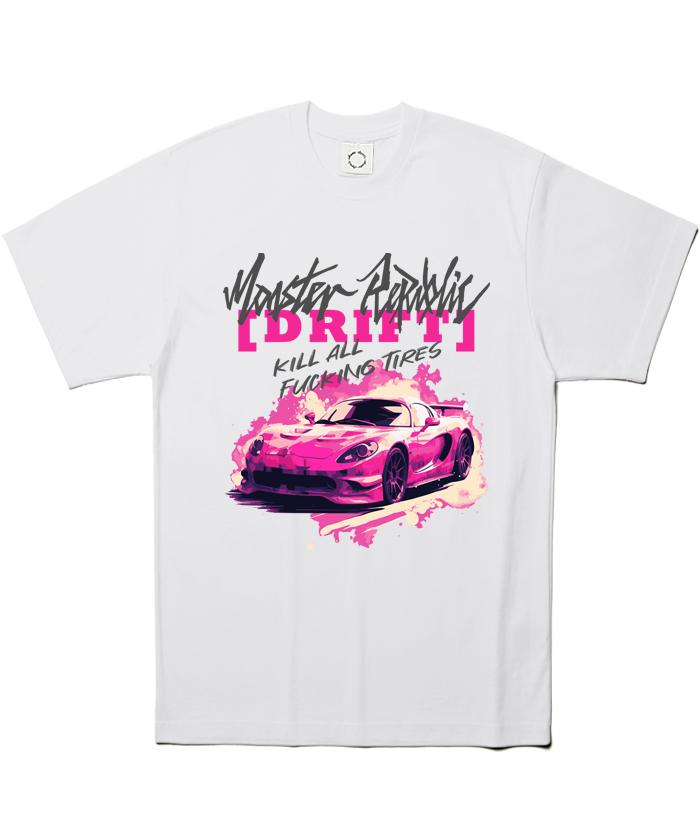 MONSTER REPUBLIC Drift Vivid Pink T-Shirt White