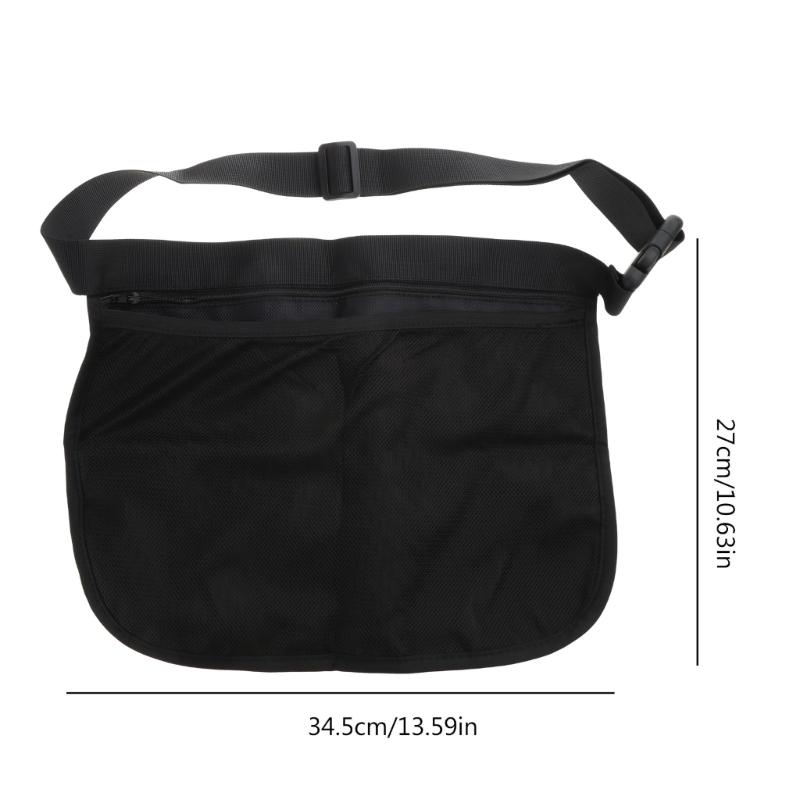 Tennis Ball Holder Pickleball Ball Wasit Pouch Large Capacity Zipper Tennis Ball Carrying Bag Travel Pocket Durable
