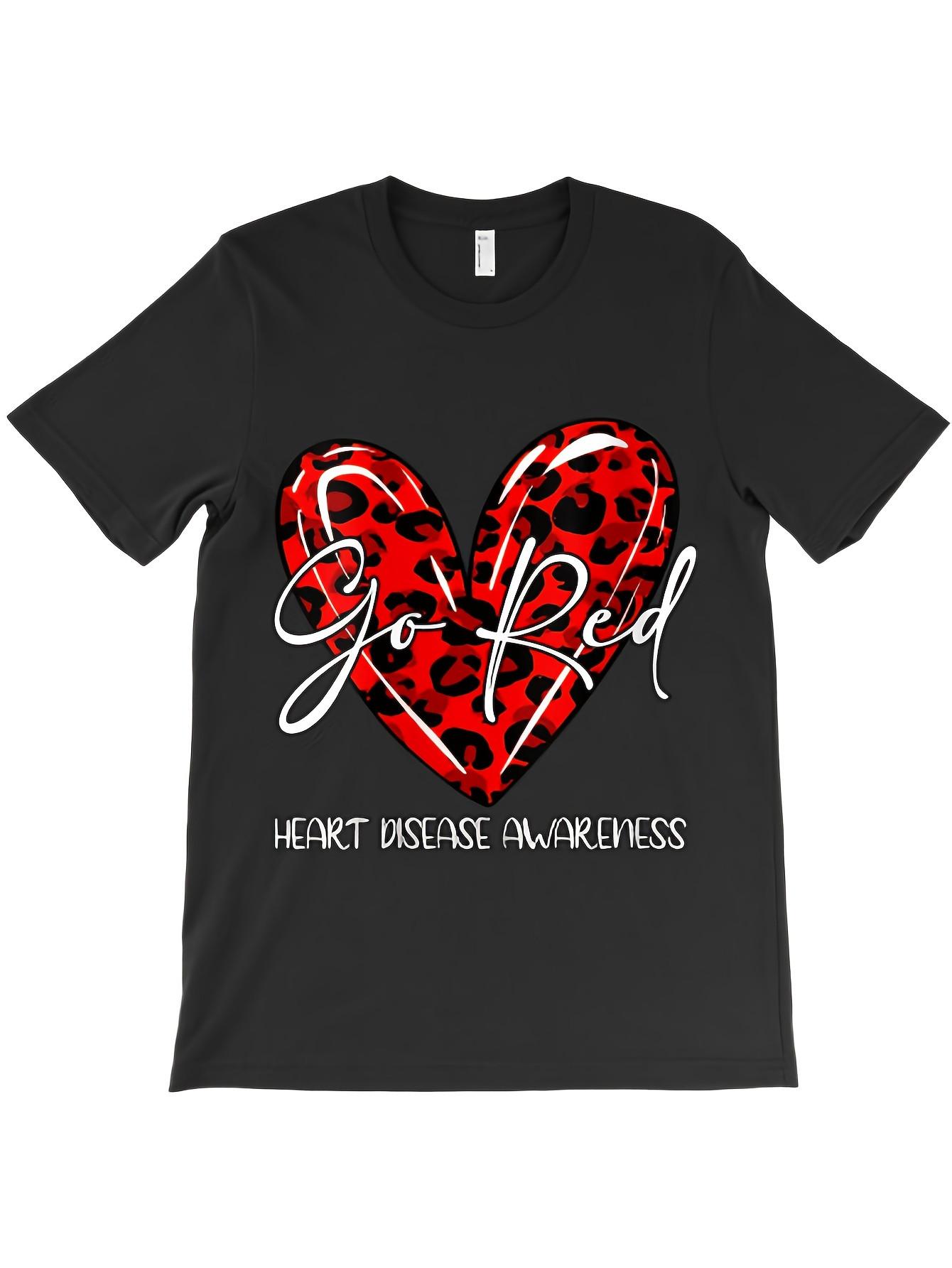 Top Pick Local Black Red Leopard Heart Graphic TShirt S