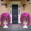 Wedding Artificial Flowers for Outdoor Fake Hanging Morning Glory with Eucalyptus Leaves UV Flower Bouquet Resistant Faux Plants Petunias