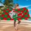Grün-Rotes Fußball-Emblem Aufgedrucktes Mikrofaser-Strandtuch, Weich Und Saugfähig, Schnelltrocknend, Ideal für Sommerreisen, Strand-Essential, Schwimmbad