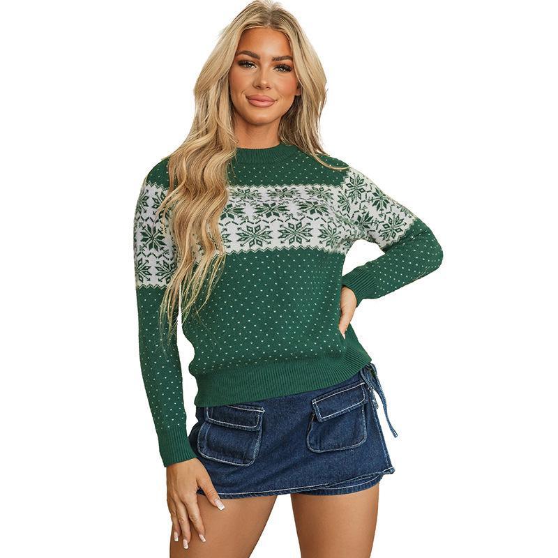 Women's Autumn Round Neck Christmas Sweater - European & American Fashion