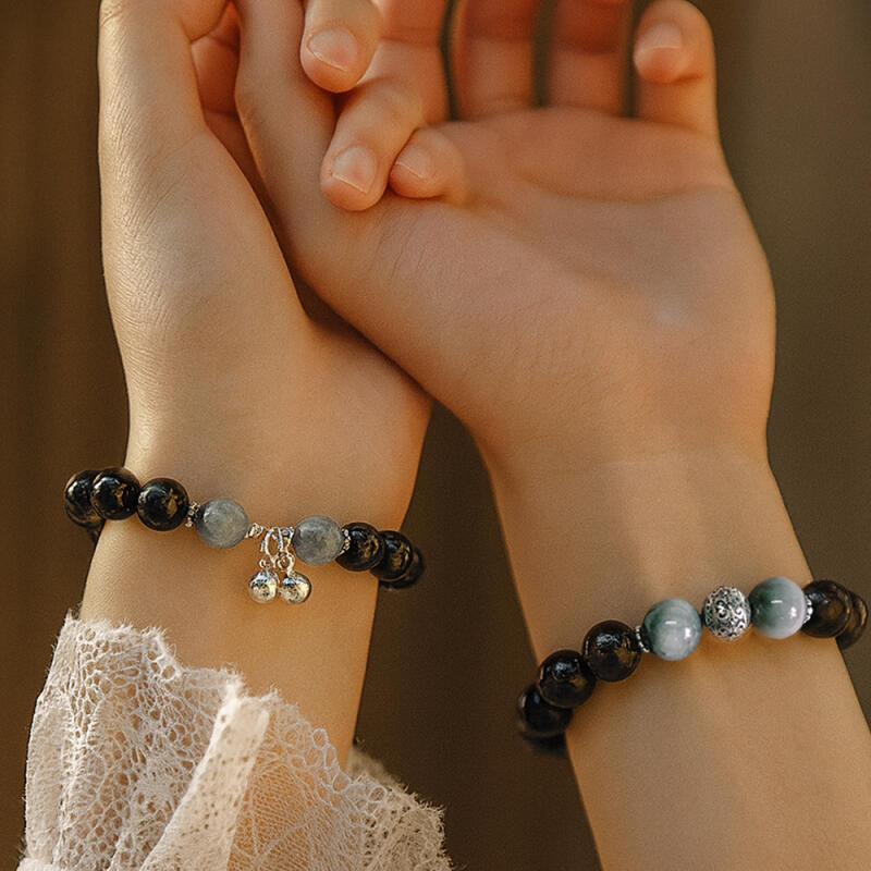 H2H3 Obsidian Silver Lucky Bracelet Set Couple Bracelet Friendship Item