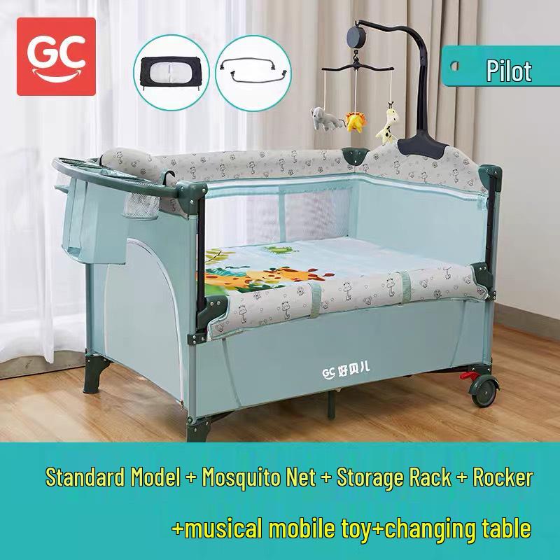 Portable Foldable Baby Bed and Rocker - Newborn Movable Splicing Bedside Crib