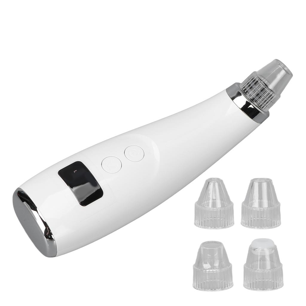 Electric Blackhead Vacuum Cleaner LED Display 3 Strength Blackhead Extractor Device Vacuum Pore Cleaner White