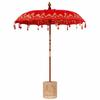 Balinese Sun Umbrella with Base Red 185 X 185 X 260 Cm