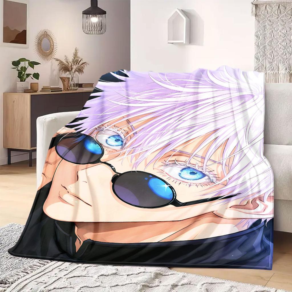 Jujutsu Anime Flannel Blanket Warm,Comfortable,Suitable for Bedrooms,Sofas,Beds,Chairs,Picnics,Travel
