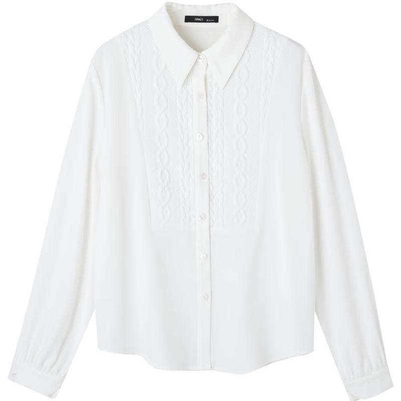 Demana Women s Literary TR Patchwork Turn-down Collar Shirt L