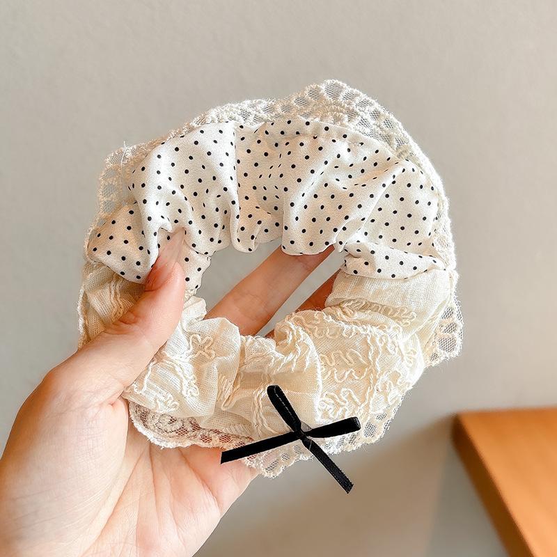 Korean Style Spring/Summer Floral Intestine Hair Scrunchie for Women – Elegant Ponytail Tie and Mori Girl Accessory.