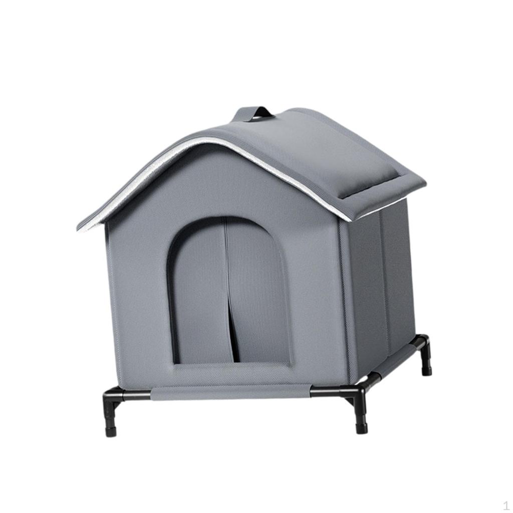 Cat House for Outdoor Cats Oxford Cloth Weatherproof Stray Shelter Pet Garden Barn