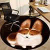 1PC Dog Ears Office Round Area Rug, Mat Suitable For Office, Under Office Chairs Bedroom Living Room Home Decor, Room Deco