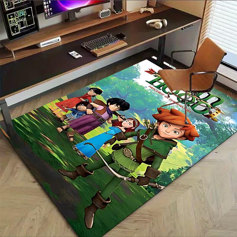1pc Robin Hoods Sherwood Forest Carpet for Playroom Bedroom Living Room Sofa Home Decor,kids Game Area Rug Non-slip Floor Mat Y730126