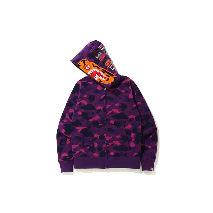 Bape Color Camo Shark Wide Full Zip Double Hoodie 1G30-115-006