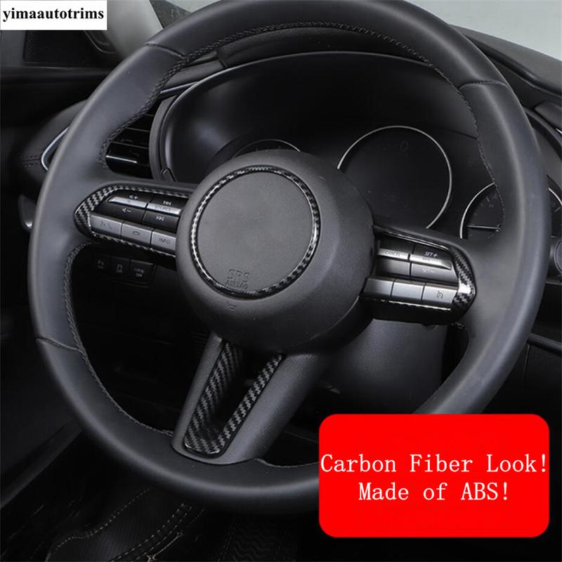 Steering Wheel Button Decoration Cover Kit Trim For Mazda 3  - 2025  / CX-30  - 2025  ABS Red / Carbon Fiber Accessories