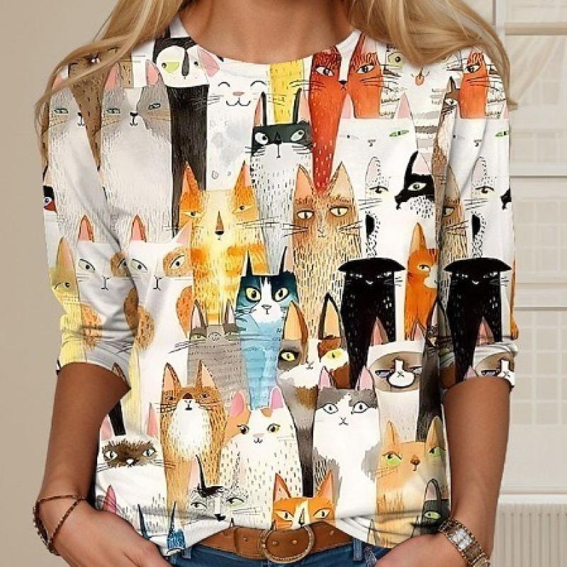 Women's Long Sleeved Round Neck Slim Fit T-shirt