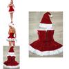 Stunning Backless Soft Touch Red Velvet Sexy Women Christmas Santa Claus Dress Hat
