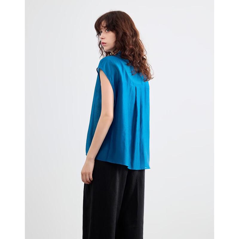 Demana Women's Breathable Lyocell Lace Lapel Shirt