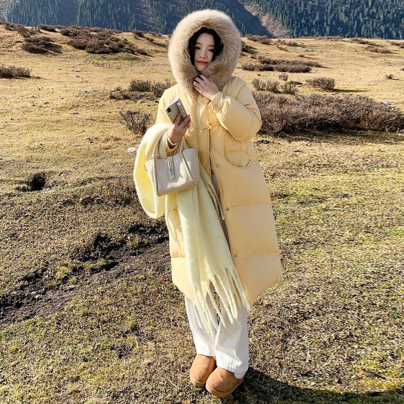 

Куртка из пуха и хлопка, женская, длинная, стильный дизайн, Sense Niche, модная, плотная, хлопковая куртка, зимнее пальто, хлопковая куртка, горячий тренд XXXL бежевый