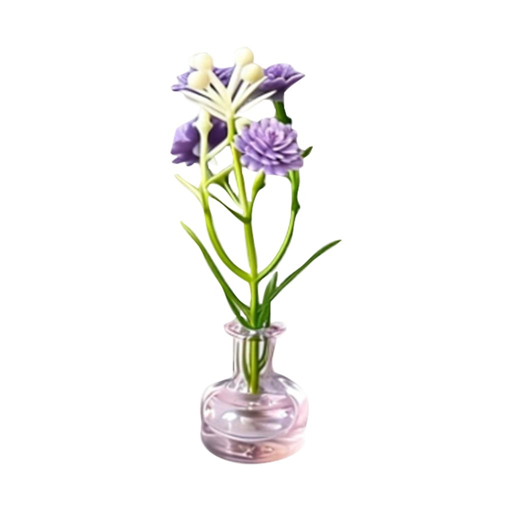 Mini Magnetic Glass Vase Set Small Artificial Flower Pot Decorative Plant Magnet for Office Kitchen Storage Cabinet Refrigerator Accessories