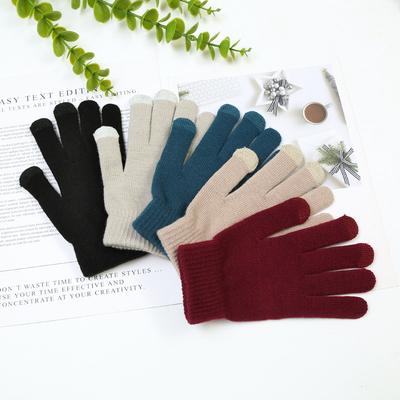 Touch Screen Gloves Winter Women Men Warm Stretch Knit Mittens Imitation Wool Full Finger Guantes Female Crochet Luvas Thicken