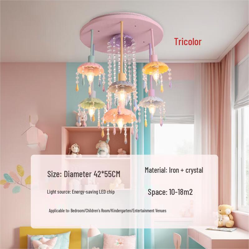 Creative Crystal Crown Pendant Light for Kids Room