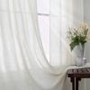 Cremefarbene Leinenmischung Transparente Vorhänge für Schlafzimmer und Wohnzimmer