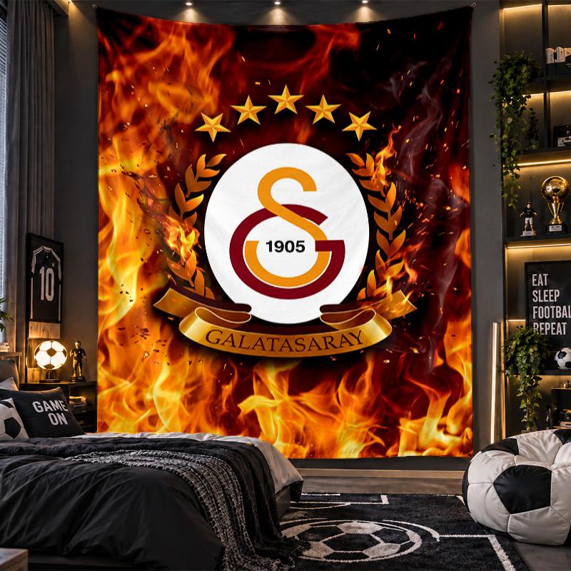 Arazzo da Appendere a Parete Tessuto Stampato Galatasaray FC per Soggiorno Camera da Letto Decorazione Casa