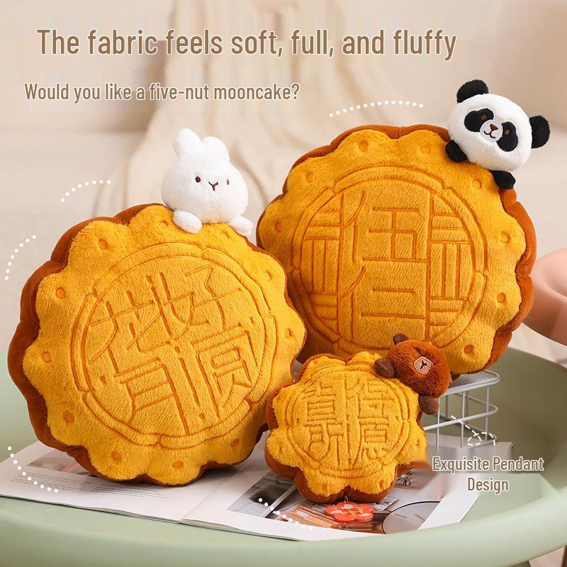 Creative Mooncake Plush Doll Pillow - Small Pendant for Mid-Autumn Festival & Corporate Gifts