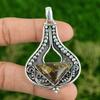 Daughters Day Deal Trillion Rhyolite Stone Bezel Sister Boho Pendant 925 Silver