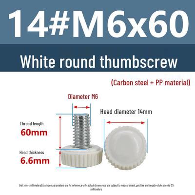 Yigu Czarne i Białe Plastikowe Śruby z Ryflowanym Pokrętłem - M3M6 Ręcznie Dokręcane Śruby Obrotowe z Okrągłą Główką