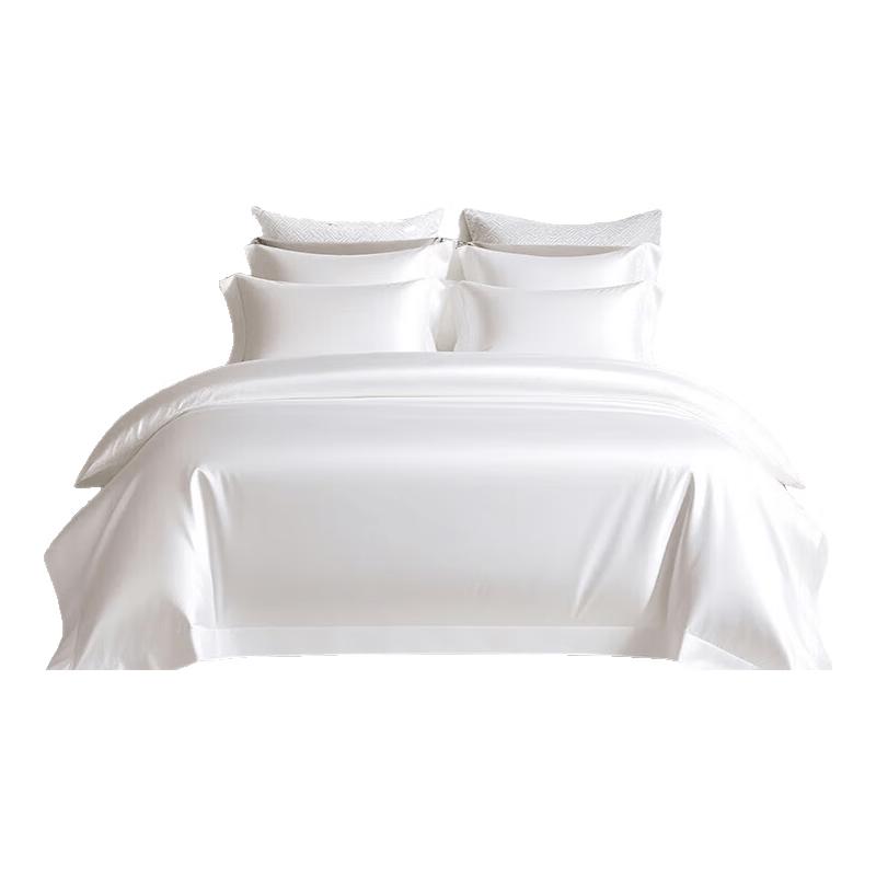 Luxury 100TC Long-Staple Cotton 4-Piece Bedding Set 1.8m Bed, Flat Sheet (Duvet Cover 220x240cm)