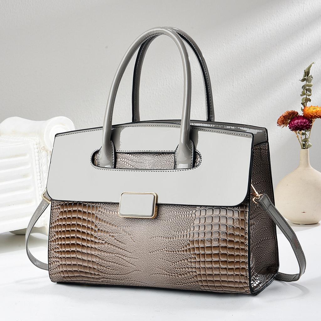 New High Appearance Level Crocodile Splicing Handbag Advanced Sense Large Capacity Single Shoulder Bag All Cross-body Bag Women