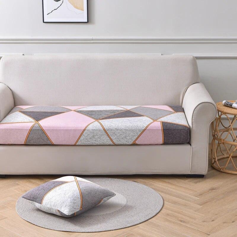 Geometrisch Bedruckte Elastische Sofasitzbezüge Sofabezüge Weicher Stretch-Schutz für Haustiere Geformte Sofas Chaiselongue-Abdeckungen