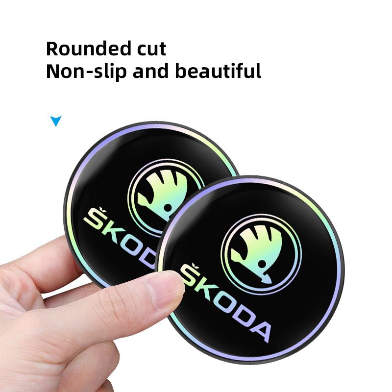 Auto Laser Becheruntersetzer Matte Anti-Rutsch Wasserbecher-Schlitz-Pad Für Skoda Kylaq Elroq Kodiaq Octavia Enyaq Kamiq Scala Rapid Karoq Fabia Yeti