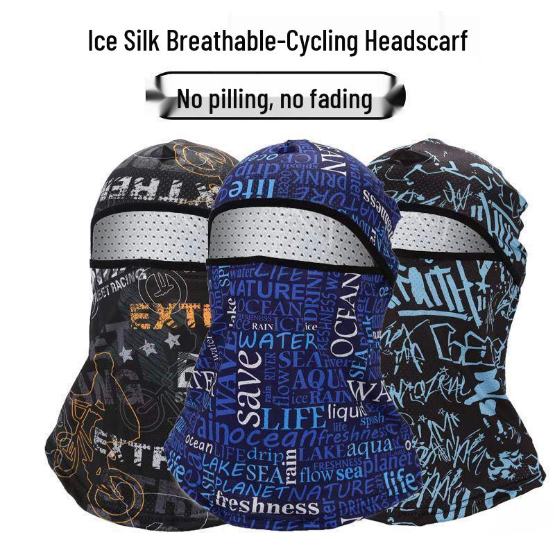 Unisex Ice Silk Sun Protection Face Mask & Neck Gaiter for Cycling, Fishing, Motorcycle, and Summer Activities.