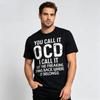 2026 Nové Unisex Tričko z Čisté Bavlny Vintage Opotřebované Ocd Vtipný Potisk Sloganu Streetwear Pečlivka Letní Pánské Volného Střihu Košile