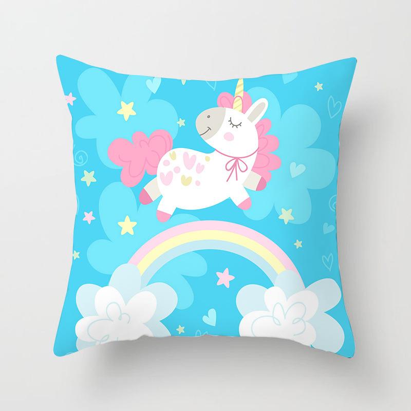 Home Decor Unicorn Themed Cute Patterns for Cozy Decor Pattern Cushion Cover Suitable for Sofa Bedroom Car Pillow Cover